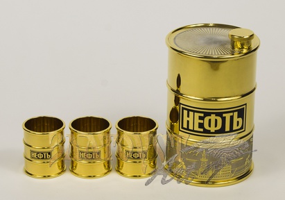 Сувенир Водочный набор "Бочка Нефти" со стопками