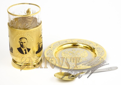 Чайный набор Президент Путин В. В. (чашка+ложка)