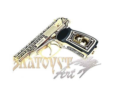 Золотой  пневматический пистолет Макарова "Феликс"