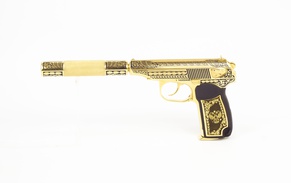 Золотой Пневматический пистолет ПМ с глушителем