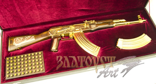 Подарочный Автомат Калашникова с чернением АК-47
