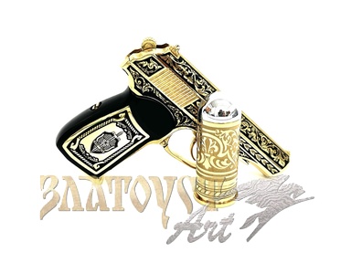 Золотой  пневматический пистолет Макарова "Феликс"